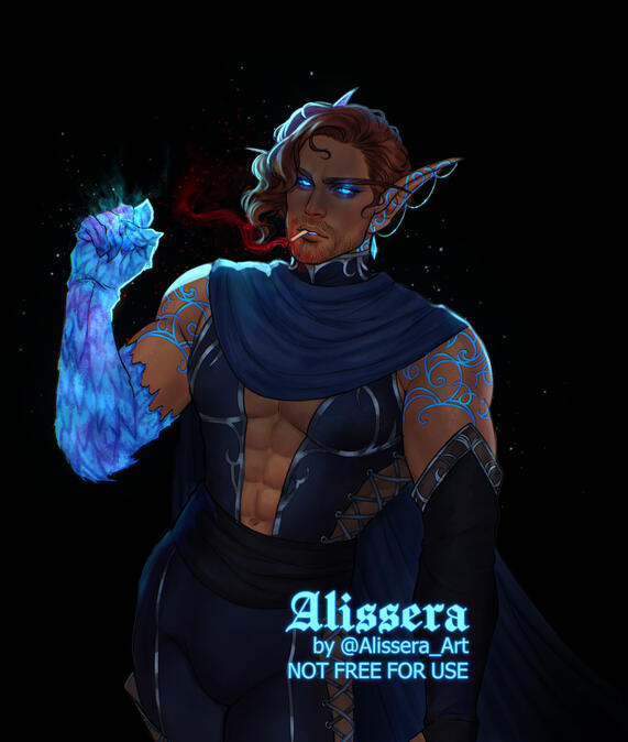 "The weight of what he will not say rests within his eyes." (Noctessa_Art, Twitter)